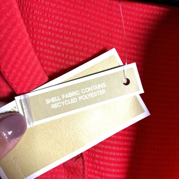 MICHAEL Michael Kors Solid Satin Tie Sleeve Split V-Neck Woven Blouse Size XL - Picture 10 of 13